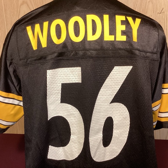 Vintage Reebok Pittsburgh Steelers number 56 Woodley Jersey men’s size Large - Picture 3 of 11